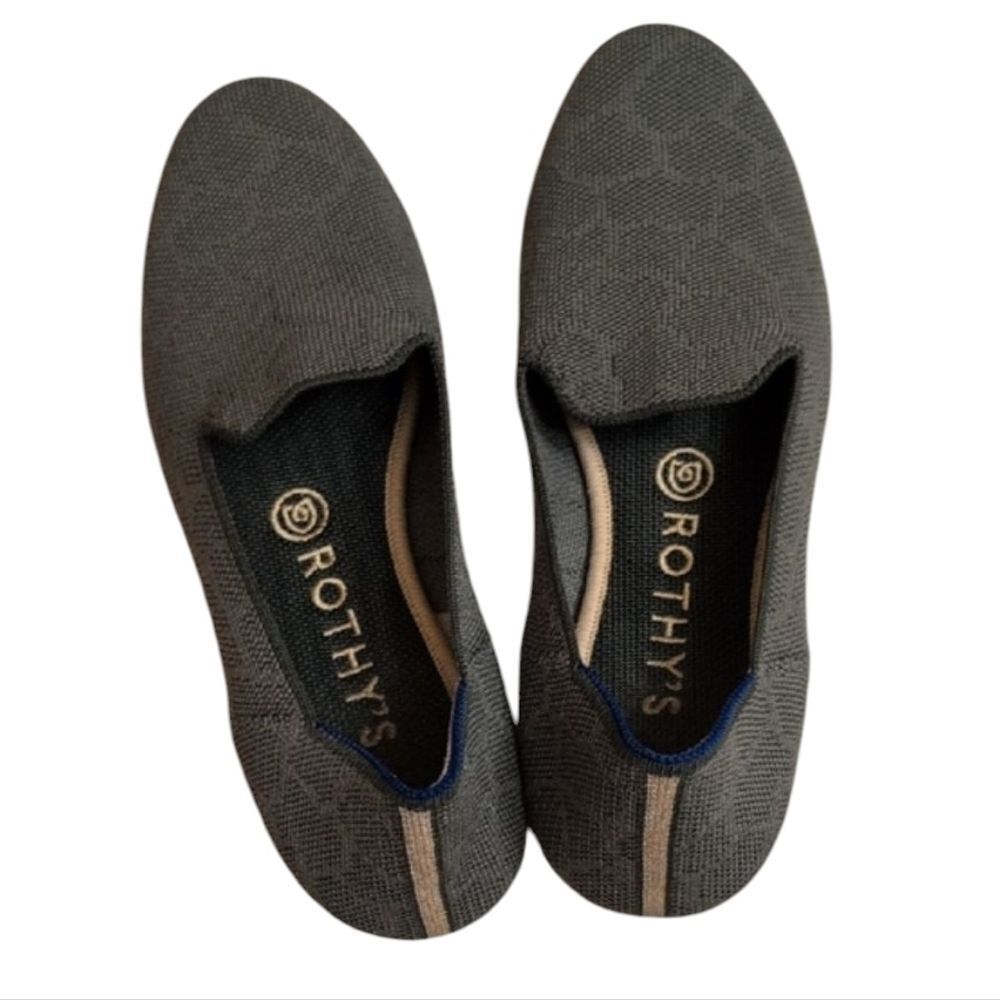 Rothys Safari Giraffe Loafers Green Flats Comfort Shoe 7.5